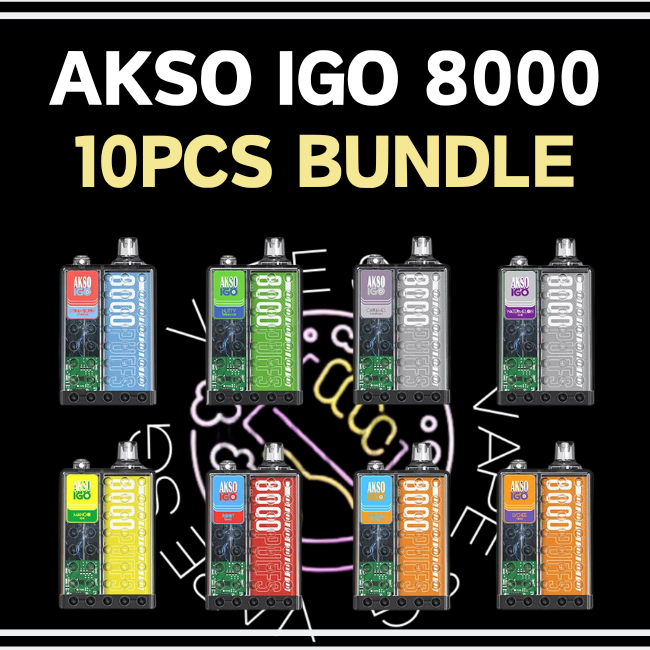 Akso Igo 8000 Disposable (10pcs Bundle) - Sg Vape Shop Singapore SG